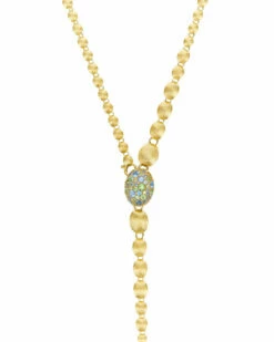 "Reverse" Gold, Blue Diamonds, Swiss Blue Topaz, Green Sapphires And London Blue Topaz Convertible Y Necklace (SMALL) 20 "Reverse" Gold, Blue Diamonds, Swiss Blue Topaz, Green Sapphires And London Blue Topaz Convertible Y Necklace (SMALL) -Nanis Sales 1011