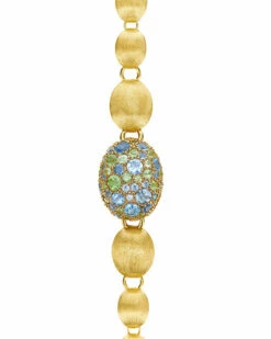 "Reverse" Gold, Blue Diamonds, Swiss Blue Topaz, Green Sapphires And London Blue Topaz Convertible Y Necklace (SMALL) 23 "Reverse" Gold, Blue Diamonds, Swiss Blue Topaz, Green Sapphires And London Blue Topaz Convertible Y Necklace (SMALL) -Nanis Sales 1013