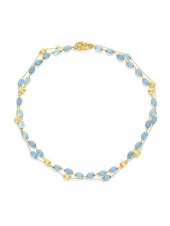 "Azure" Gold And Aquamarine 3 In 1 Necklace