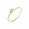 "Élite" Diamonds And Hand-enraved Gold Elegant Engagement Ring