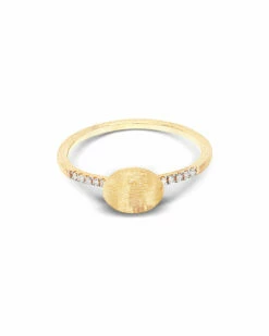 "Élite" Small Gold Boule And Diamonds Pavé Ring -Nanis Sales 1146
