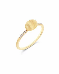 "Élite" Small Gold Boule And Diamonds Pavé Ring