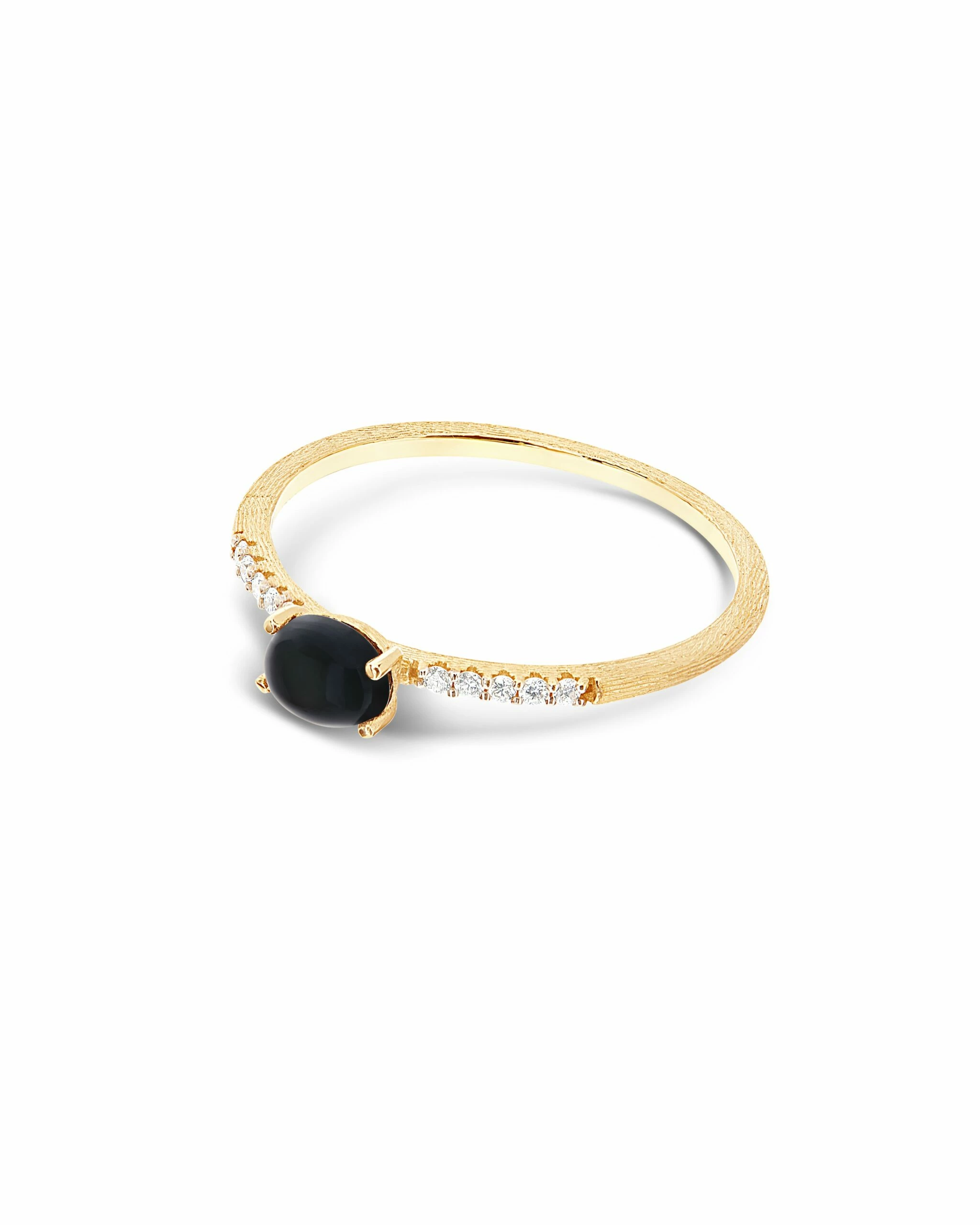 "Mystery Black" Gold, Diamonds And Black Onyx Tiny Ring 5 "Mystery Black" Gold, Diamonds And Black Onyx Tiny Ring - Image 3