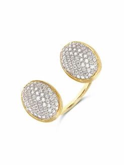 "Bubble" Statement Ring With Two Gold And Diamonds Boules (SMALL) -Nanis Sales 1157