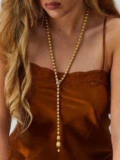 "Ivy" Hand- Engraved Gold Boules And Diamonds Convertible Statement Necklace (MEDIUM) -Nanis Sales 1173