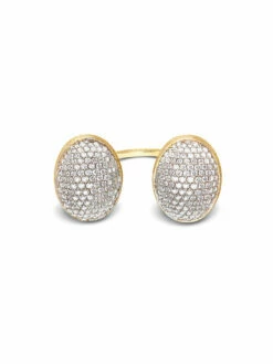 "Bubble" Statement Ring With Two Gold And Diamonds Boules (LARGE) -Nanis Sales 1187