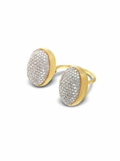 "Bubble" Statement Ring With Two Gold And Diamonds Boules (LARGE) -Nanis Sales 1189