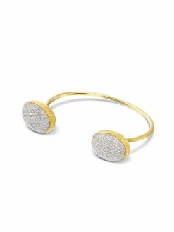 "Bubble" Gold And Diamonds Bangle (LARGE)