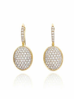 "Ciliegine" Gold And Diamonds Ball Drop Earrings (medium)