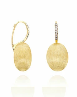 "Ciliegine" Gold Ball Drop Earrings With Diamonds Details (LARGE) -Nanis Sales 1258
