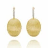"Ciliegine" Gold Ball Drop Earrings With Diamonds Details (LARGE)