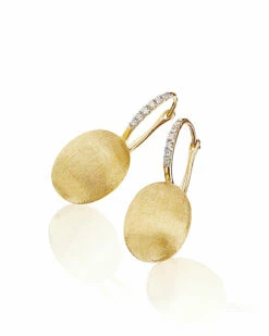 "Ciliegine" Gold Ball Drop Earrings With Diamonds Details (MEDIUM) -Nanis Sales 1260