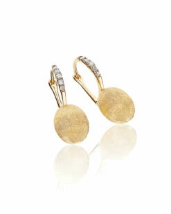 "Ciliegine" Gold Ball Drop Earrings With Diamonds Details (SMALL) -Nanis Sales 1262