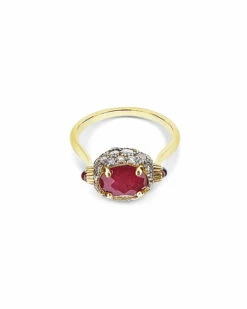 "Reverse" Gold, Diamonds, Rubies And Rock Crystal Double-face Ring (SMALL) -Nanis Sales 1264