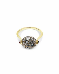 "Reverse" Gold, Diamonds, Rubies And Rock Crystal Double-face Ring (SMALL) -Nanis Sales 1265