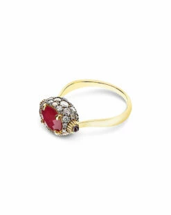 "Reverse" Gold, Diamonds, Rubies And Rock Crystal Double-face Ring (SMALL)