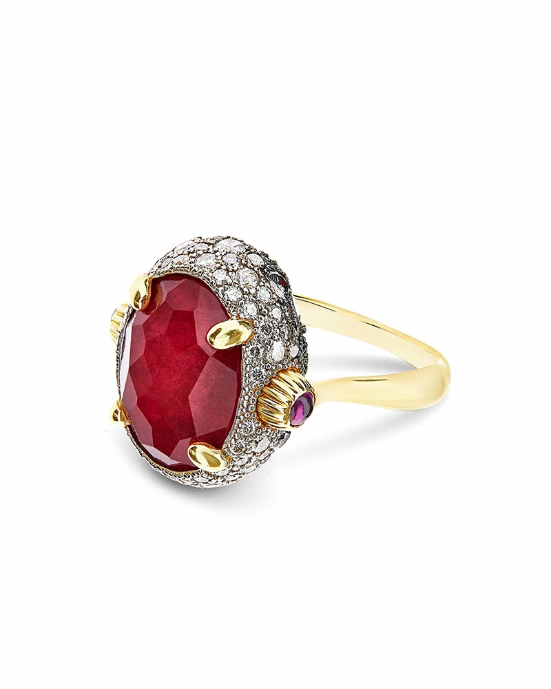 "Reverse" Gold, Diamonds, Rubies And Rock Crystal Double-face Ring (LARGE) 3 "Reverse" Gold, Diamonds, Rubies And Rock Crystal Double-face Ring (LARGE)