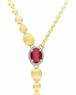 "Reverse" Gold, Diamonds, Rubies And Rock Crystal Convertible Y Necklace -Nanis Sales 1295