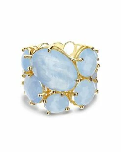 "Ipanema" Gold And Aquamarine Band Ring -Nanis Sales 1331