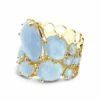 "Ipanema" Gold And Aquamarine Band Ring -Nanis Sales 1332