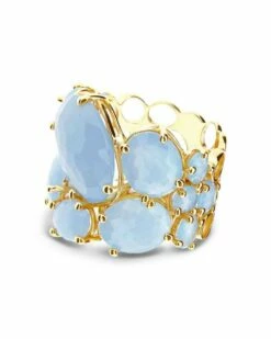 "Ipanema" Gold And Aquamarine Band Ring
