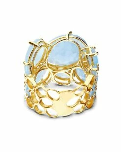 "Ipanema" Gold And Aquamarine Band Ring -Nanis Sales 1333