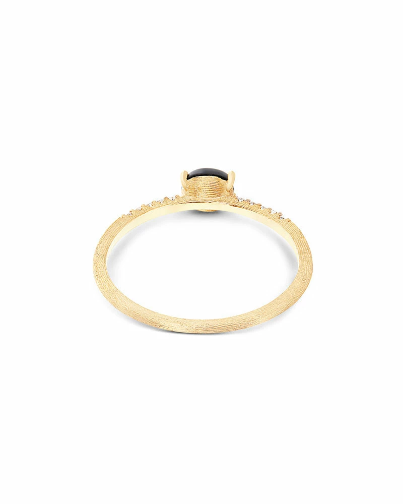 "Mystery Black" Gold, Diamonds And Black Onyx Tiny Ring 6 "Mystery Black" Gold, Diamonds And Black Onyx Tiny Ring - Image 4
