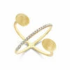 "Élite" Hand-Engraved Gold Boules And Diamonds Criss Cross Ring