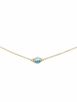 "Azure" Gold, London Blue Topaz And Aquamarine Choker