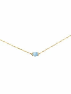 "Azure" Gold, London Blue Topaz And Aquamarine Choker -Nanis Sales 1447