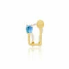 "Trilly" Gold And London Blue Topaz Earcuff