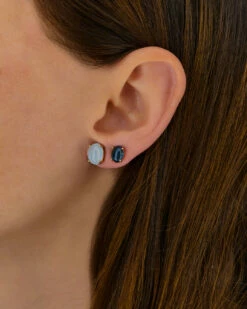 "Azure" Gold And London Blue Topaz Stud Earrings -Nanis Sales 1507