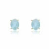 "Azure" Gold And Aquamarine Stud Earrings