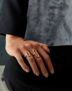 Libera Gold And Diamonds Oval Signet Ring -Nanis Sales 1540