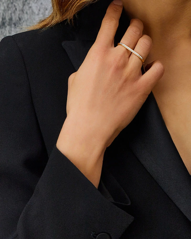 Libera Gold And Diamonds Two Fingers Ring 4 Libera Gold And Diamonds Two Fingers Ring - Image 2