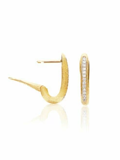 Libera Small Gold Square Hoop Earrings With Diamonds -Nanis Sales 1601