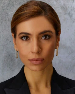 Libera Big Gold Square Hoop Earrings With Diamonds -Nanis Sales 1605