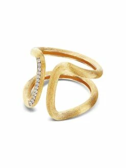"Libera" Gold And Diamonds Design Band Ring -Nanis Sales 1630
