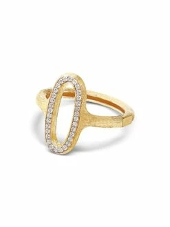 Libera Gold And Diamonds Oval Signet Ring -Nanis Sales 1640