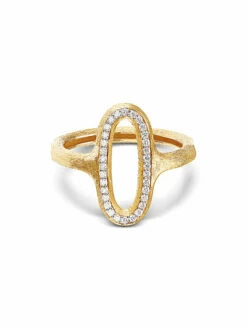 Libera Gold And Diamonds Oval Signet Ring