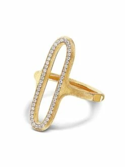 Libera Gold And Diamonds Big Oval Signet Ring -Nanis Sales 1644