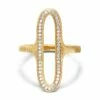Libera Gold And Diamonds Big Oval Signet Ring