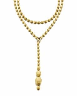 "Ivy" Hand- Engraved Gold Boules And Diamonds Convertible Statement Necklace (LARGE)