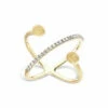 "Élite" Gold And Diamonds Criss Cross Ring -Nanis Sales 191