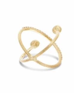 "Élite" Gold And Diamonds Criss Cross Ring -Nanis Sales 193