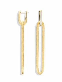 "Libera Soul" Gold And Diamonds Drop Long Earrings -Nanis Sales 2065