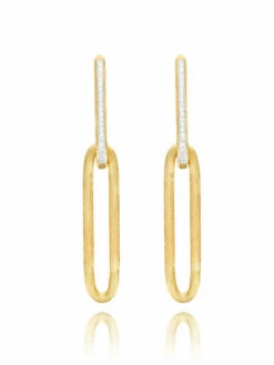 "Libera Soul" Gold And Diamonds Drop Earrings