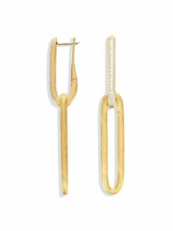 "Libera Soul" Gold And Diamonds Drop Earrings -Nanis Sales 2067