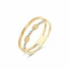 "Élite" Gold Boules And Diamonds Bars Double-band Ring -Nanis Sales 207