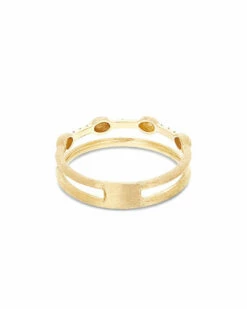 "Élite" Gold Boules And Diamonds Bars Double-band Ring 9 "Élite" Gold Boules And Diamonds Bars Double-band Ring -Nanis Sales 209